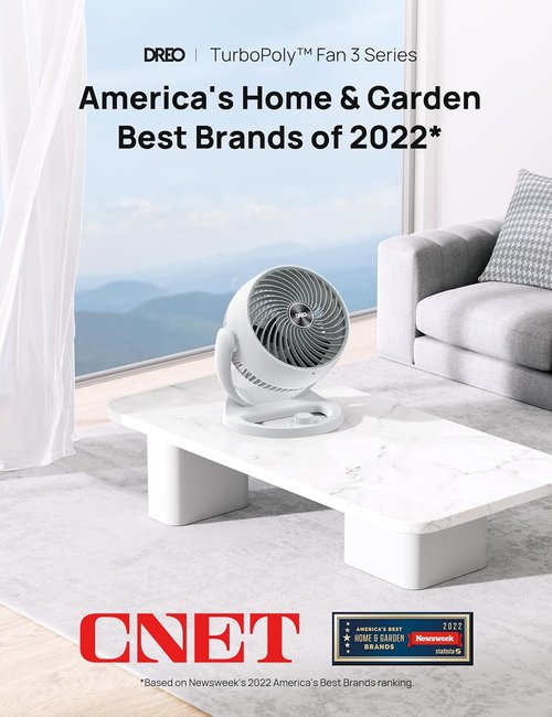 Dreo Air Circulator Fan - 11.8" Quiet Desk Fan with 3 Speeds & 120° Adjustable Tilt | Portable for Home & Office