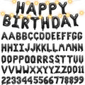 Skiennix 16" Foil Personalized Name Balloons - Custom Mylar Letters & Numbers for Birthdays, Graduations, Weddings | 85 PCS, Black