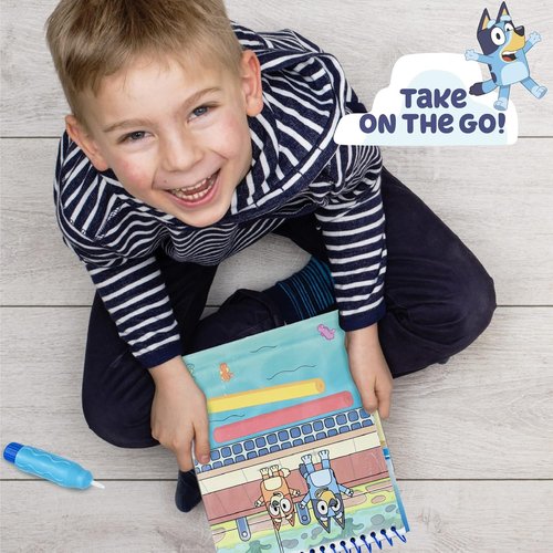 Horizon Group USA Bluey Aqua Art - Reusable Water Reveal Activity Pages with Water Pen for Mess-Free Fun