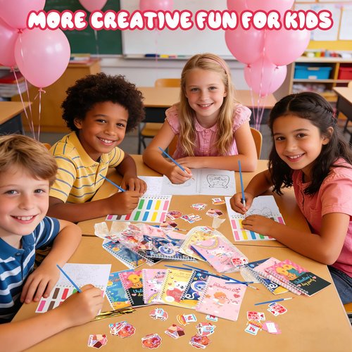 24 Pack Water Coloring Books Valentine's Day Party Favors for Kids, Water Coloring Books Bulk for Kids Valentine's Day Goodie Bag Stuffers, School Teacher Return Gift Exchange Party Classroom Prizes