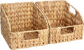 StorageWorks Wicker Pantry Baskets - Handwoven Organizing Baskets with Handles | 2 Pack, Water Hyacinth