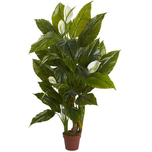 Nearly Natural 4.5ft. Spathiphyllum Plant (Real Touch)