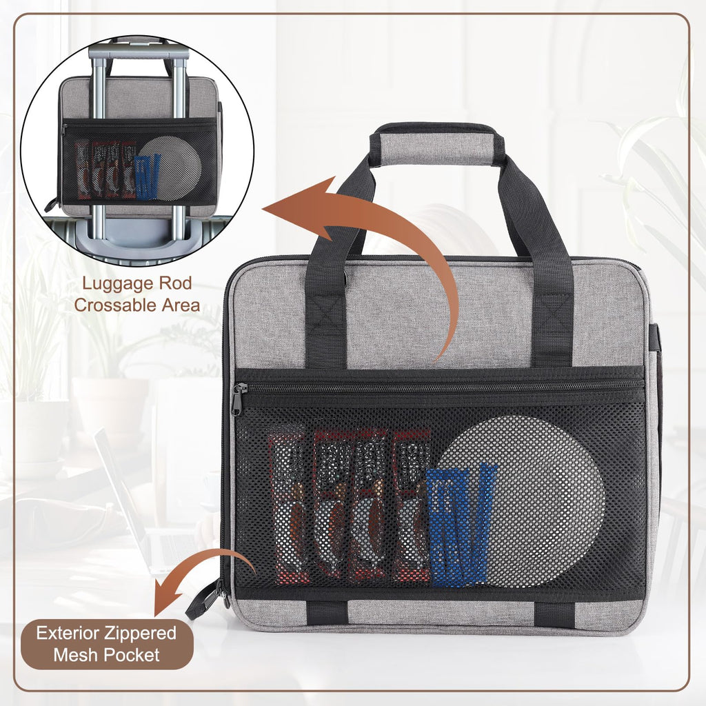 Anitor Portable Carrying Coffee Maker Travel Bag Match for Keurig K-Mini/K-Mini Plus/K-Express, Single Serve Coffee Machine Travel Bag with Padded Shoulder Straps Includes Multiple Storage Bags, Black