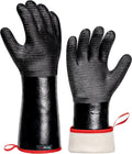 TempPro BBQ Gloves - 932°F Heat Resistant, Waterproof & Slip-Resistant Neoprene | 14" Oven Mitts for Grilling & Smoking