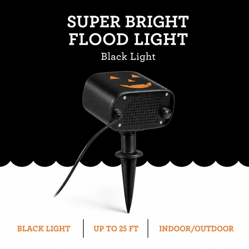 LED Flood Light with 2-Way Switch for Halloween Holiday Decor Black