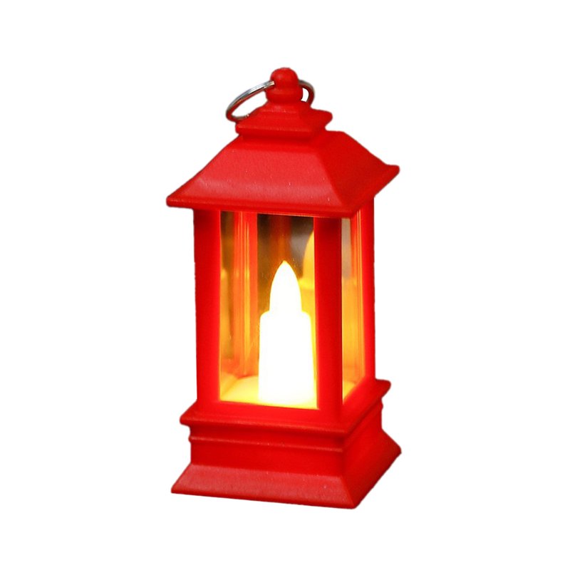 Red Decorative Lantern Indoor & Outdoor Waterproof LED Candle Lantern 3.7in with Timer