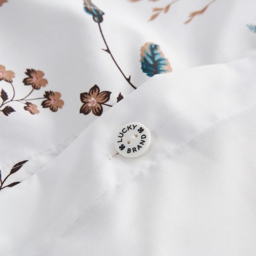 Lucky Brand Wildflower Beige Duvet Cover Set - Full/Queen Size - 3 Piece Luxurious Bedding Ensemble