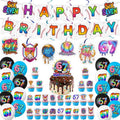 6 7 Birthday Decorations, 67 Meme Themed Birthday Decorations Set Includes Happy Birthday Banner, Large Cake Topper, 24 x Cupcake Toppers, 18 x Ballons, 6 x Hanging Spinners