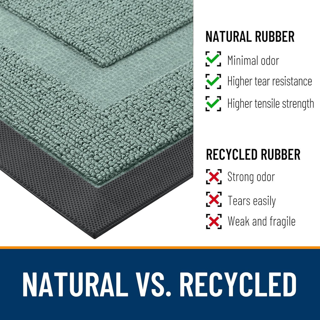 OLANLY Waterproof Front Door Mat - All-Season Indoor/Outdoor Doormat, Easy Clean, 47x17, Grayish Green