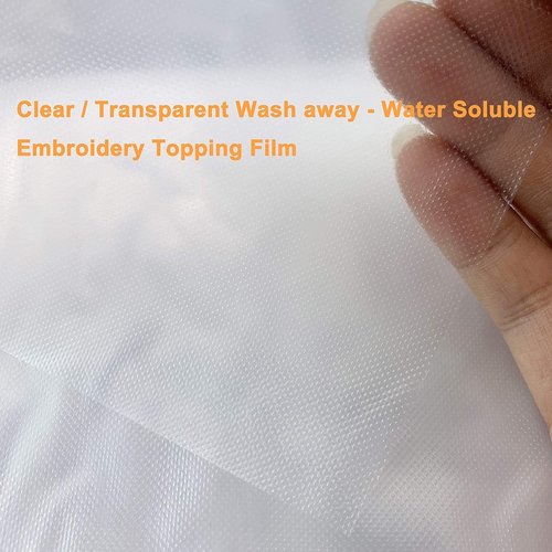 Brothread Light Weight Clear Wash Away | Water Soluble Embroidery Topping Film - 10" x 10 Yd Roll for Versatile Use