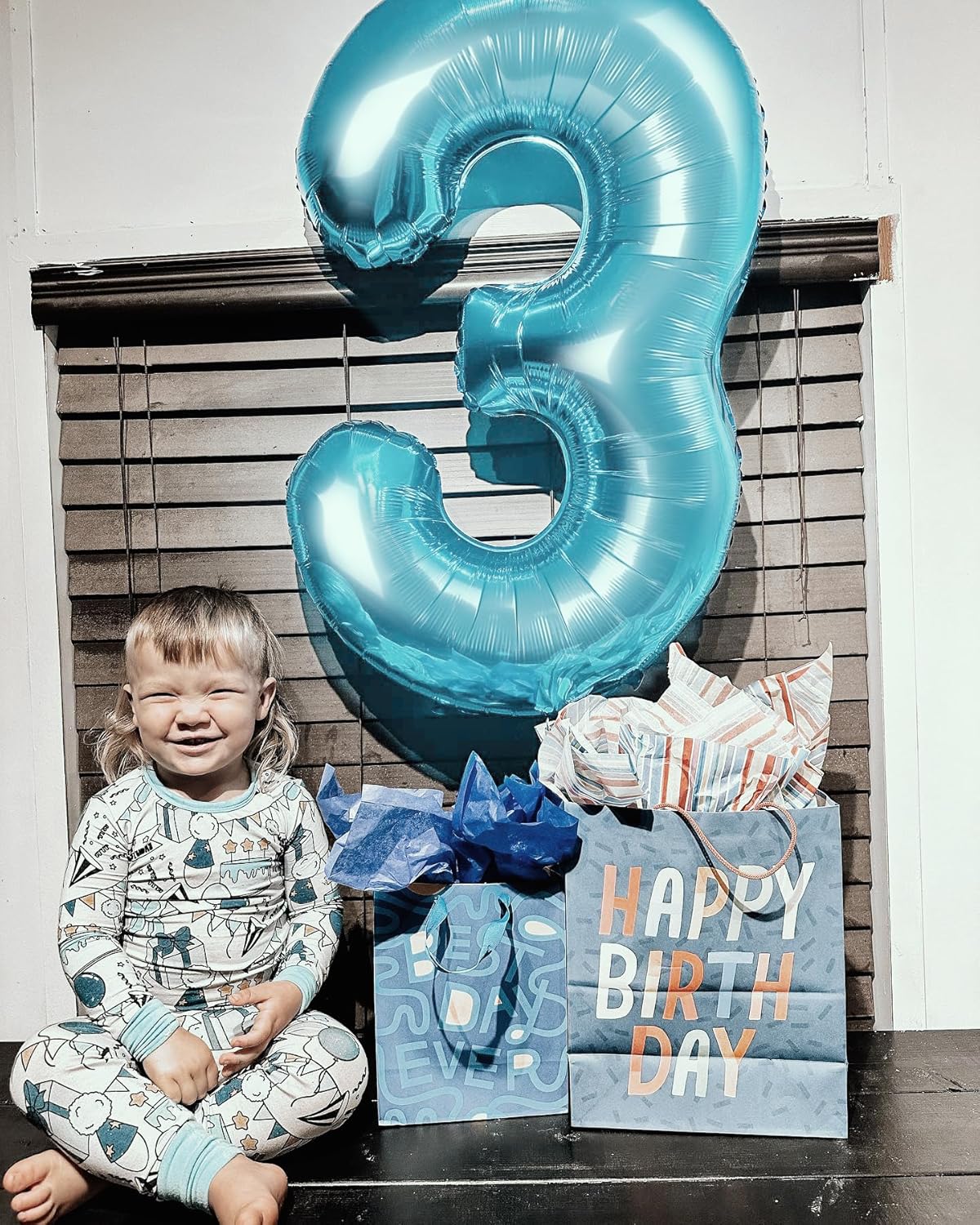 Number 4 Balloon - Pearlescent Blue 40 Inch Birthday Decoration for Boys & Girls | Large 4th Party Decor