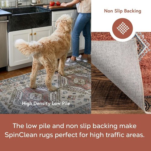 Nuloom SpinClean Elen Sage/Ivory, 2'6" x 6', Recycled Polyester, Soft and Cozy, High Traffic, Stain Resistant, Easy Clean, Durable, Machine Washable Area Rug for Bedroom, Living Room, Dining, Entryway