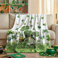 Horaldaily St. Patrick's Day Flannel Blanket Throw, Shamrock Gnome Lawn Watercolor Style Soft Fuzzy Plush Cozy Fleece Blankets for Couch Sofa Bed Lounging, Ideal Gifts for Kids Adults Self, 50x60
