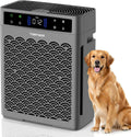 Air Purifiers - HEPA Filter Air Purifier for Large Rooms Up to 3000 Ft² | Air Quality Monitor & Timer - Grey