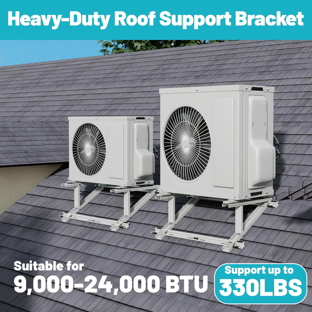 Chiligent Rooftop Mini Split Mount Bracket 9,000 to 24,000 BTU, Heavy Duty Adjustable Roof Support Bracket for Ductless Mini Split Air Conditioner, Condenser, Heat Pump, Support up to 330 Lbs