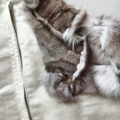 Mibathni Luxury Fox Skin Fur Throw Pillow Covers Patchwork Natural Fox Plush Throw Pillow Case Decorative Cushion Cover for Sofa Bedroom Chair 18''x18'' Dark Gray