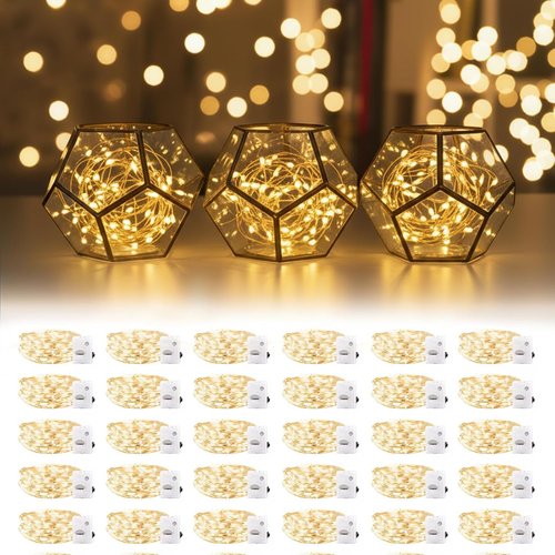 DomeStar 30-Pack Fairy Lights - 7Ft Waterproof Battery Operated LED String Lights for DIY Decor | Party & Valentine's Day