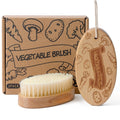 Wooden Vegetable Brush Scrubber for Food, Cute Potato Brush Scrubber with Hanging Rope, Natural-Wood Kitchen Veggie Scrubber Cleaning Potatoes, Carrots, Mushroom, Fruits (2)