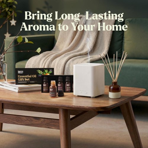 Lagunamoon Essential Oils Aromatherapy Set - 6 Premium Oils for Diffusers & Home Care | 10mL Each