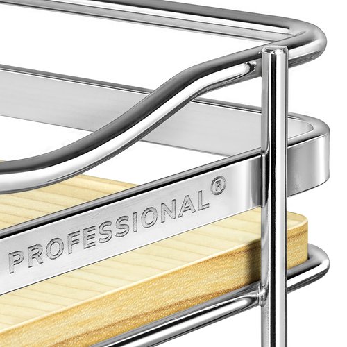 LYNK PROFESSIONAL® Élite™ Pull Out Spice Organization for Cabinets - 10-3/8 inch Wide – Spice Rack for Inside Cabinets – Wood/Chrome - Sliding Spice Rack Organizer for cabinet – Spice Rack - 2 Tier