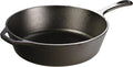 Lodge 5 Quart Pre-Seasoned Cast Iron Deep Skillet - Versatile Cooking for Oven, Stove & Grill - Black