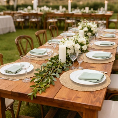 120 Pcs Round Burlap Placemats Bulk 11.8 Inch Reusable & Heat Resistant Natural Jute Table Mats Brown Rustic Table Decor for Wedding, Christmas, Farmhouse Dining Decorations