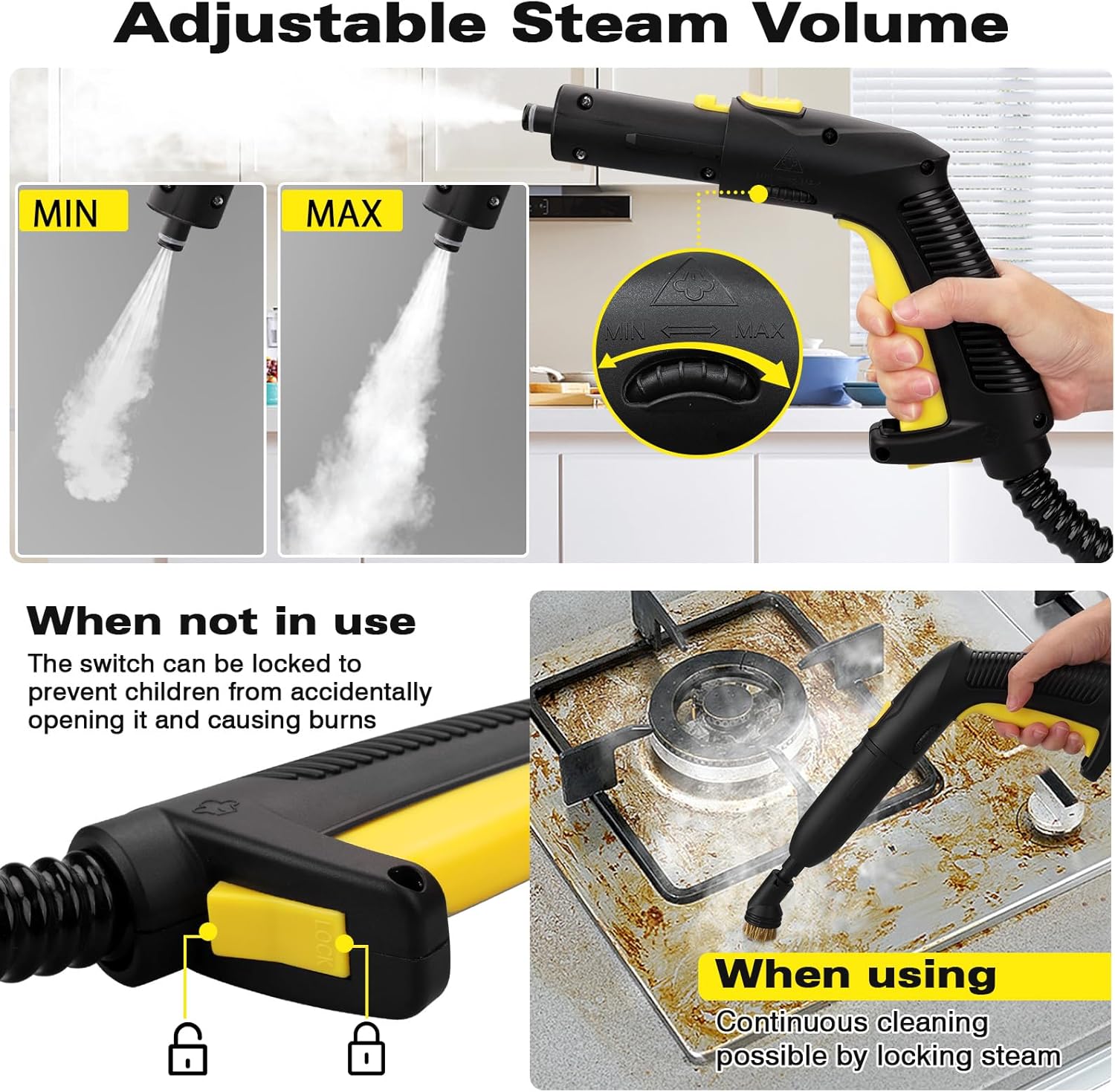 TVD Steam Cleaner - Powerful Home Steamer with 26 Accessories & 5M Extra-Long Power Cord | Versatile for Floors, Tiles & Upholstery