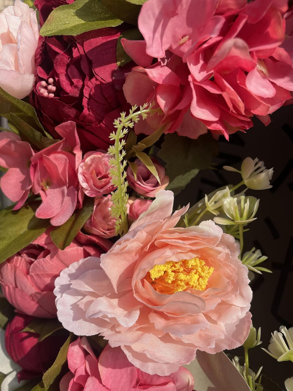 Peony Wreaths | 24-Inch Large Spring Wreath - Lush Handmade Design for Front Door & Outdoor Decor