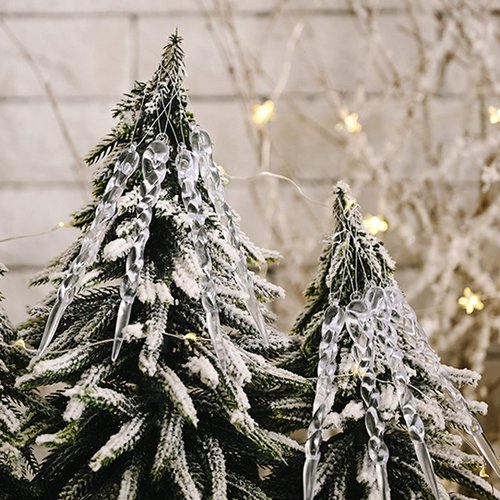 "N/A" 36 Pieces Clear Plastic Icicle Christmas Ornaments Acrylic Ornaments for Xmas Tree Decorations Wedding Party Winter Decor