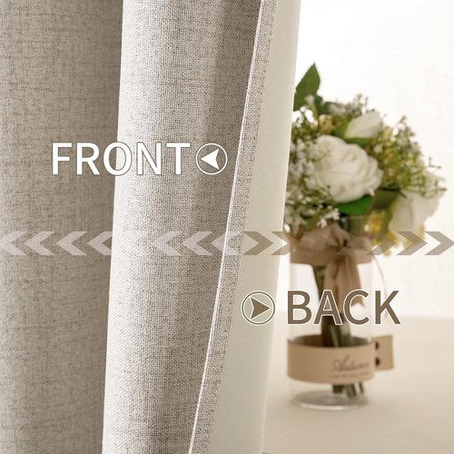 MIULEE Blackout Curtains - 100% Thermal Insulated Linen Textured Drapes | 52 x 54 Inch (2 Panels) for Luxury Bedroom & Living Room Decor