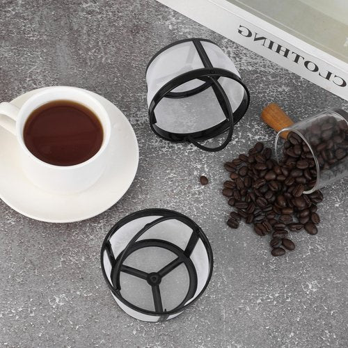 Clofiak 2Pcs Reusable Coffee Filters, 4-5 Cup Nylon Mesh Coffee Filter Basket with Handle Reusable Coffee Pot Filters Compatible with Makers and Brewers