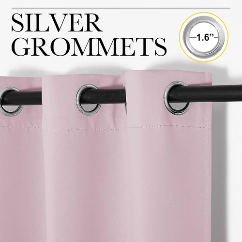 NICETOWN Blackout Curtain Panels - Thermal Insulated Drapes for Girls Room | Baby Pink & Lavender Pink, 29 x 45 Inch (1 Pair)