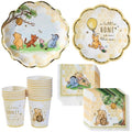Kate Aspen Honey Bear 78-Piece Winnie Baby Shower Plates and Cups and Napkins Sets for 16 Guests, Classic Winnie Baby Shower Decorations Boy or Girl, Party Paper Plates & Party Supplies