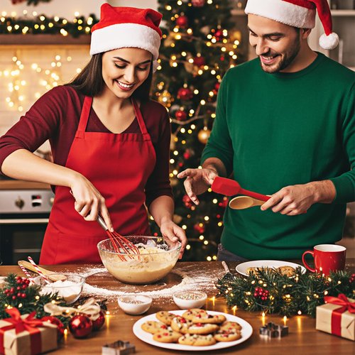 Chengu 58 Pcs Christmas Kitchen Gift Set Merry Christmas Pot Holders Xmas Supplies with Spatula Whisk Card Cooking Baking Gift for Xmas Party Decor Friends Family Baking Lover Presents (Plaid)