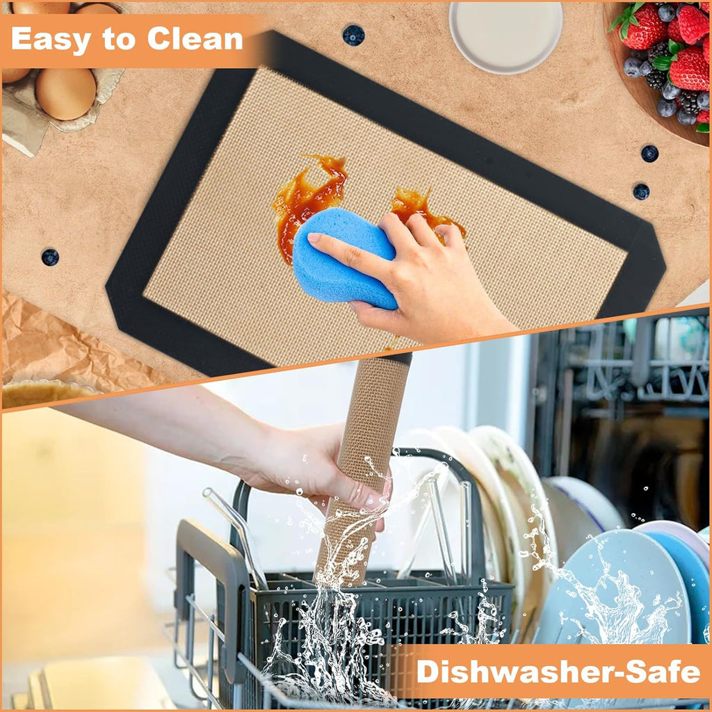 Silicone Baking Mat by [Brand Name] - 2 Pack Non-Stick, Food Safe Mats for Cookies & Bread | 11.8"L x 8.3"W