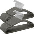 SONGMICS Velvet Hangers - 50 Pack Non-Slip Clothes Hangers with 360° Swivel Hook | Gray, 17 x 8.3 Inches
