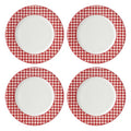 Lenox 897165 Gingham Red Dinner Plates, Set of 4