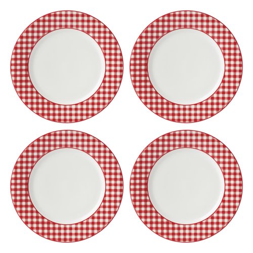 Lenox 897165 Gingham Red Dinner Plates, Set of 4