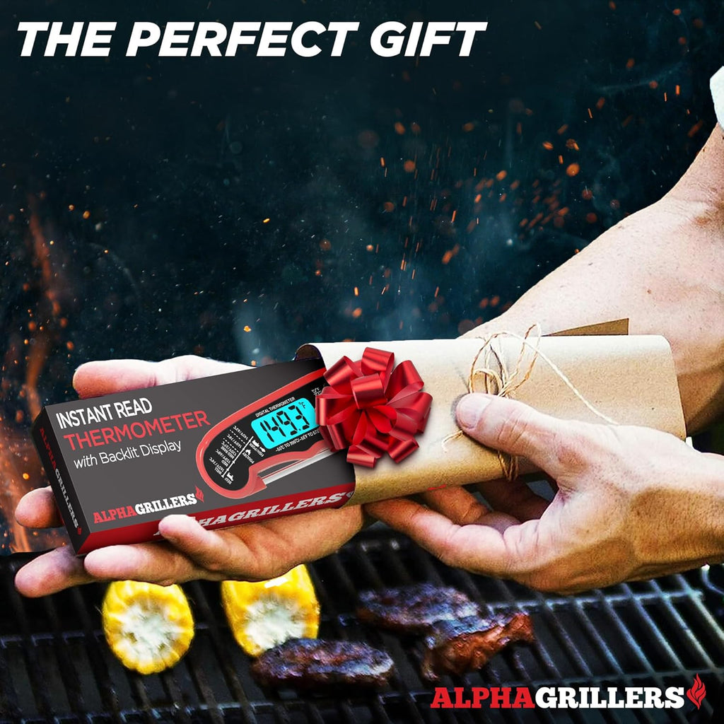Alpha Grillers Digital Meat Thermometer - Instant Read Cooking & Grilling Tool | Perfect Gift for Chefs