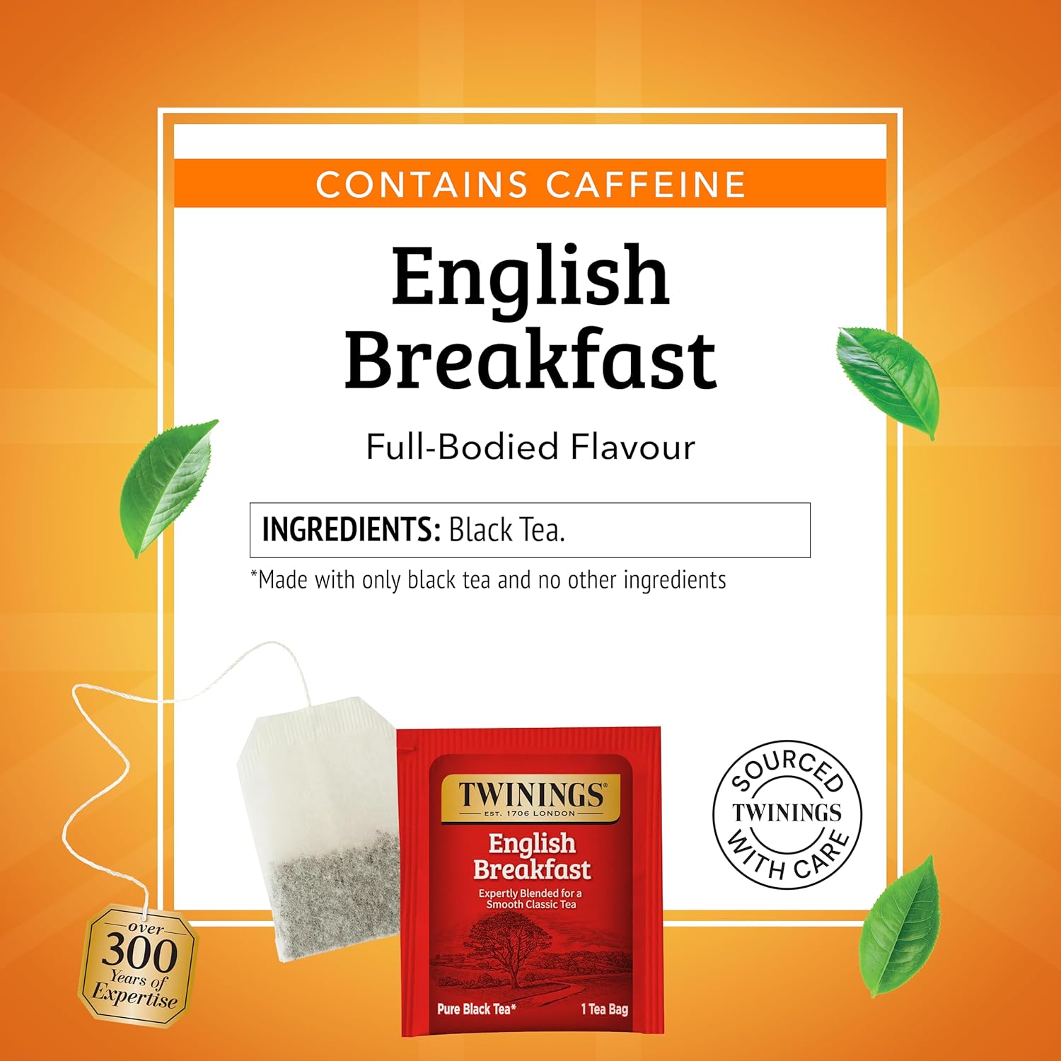 Twinings English Breakfast Black Tea - Robust & Flavorful Individually Wrapped Bags | 20 Count (Pack of 6)