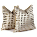 HOSTECCO Gold Abstract Throw Pillow Covers 18x18 inch Set of 2 Jacquard Dot Pillow Cases Modern Decorative Cushion Covers for Sofa Couch Bed