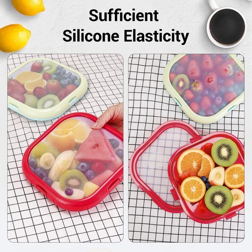 Winb Lunch Saver & Avocado Saver & Onion Storage, 8 inch Reusable Fruit, Veggie and Food Savers - Ideal for Avocados, Tomatoes, Sandwich, Garlic, Onions, and More (Macaron color)