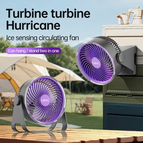 CIBAIL Brushless Motor Desk Fan, 7-Inch Quiet Turbo Table Fan with 5 Speeds, 90° Adjustable Tilt, USB Rechargeable Personal Portable Air Circulator for Home, Office, Bedroom, Kitchen, Outdoor