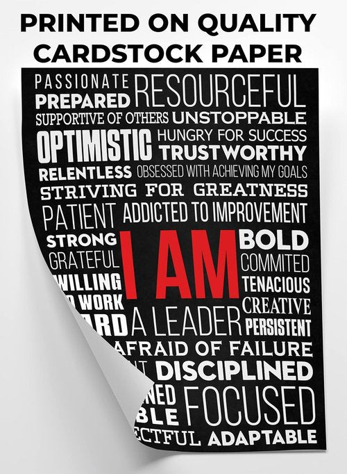 HoneyKICK Motivational Wall Art Poster - Inspirational Office Decor Print, 12" x 16", Unframed for Bedroom & Gym