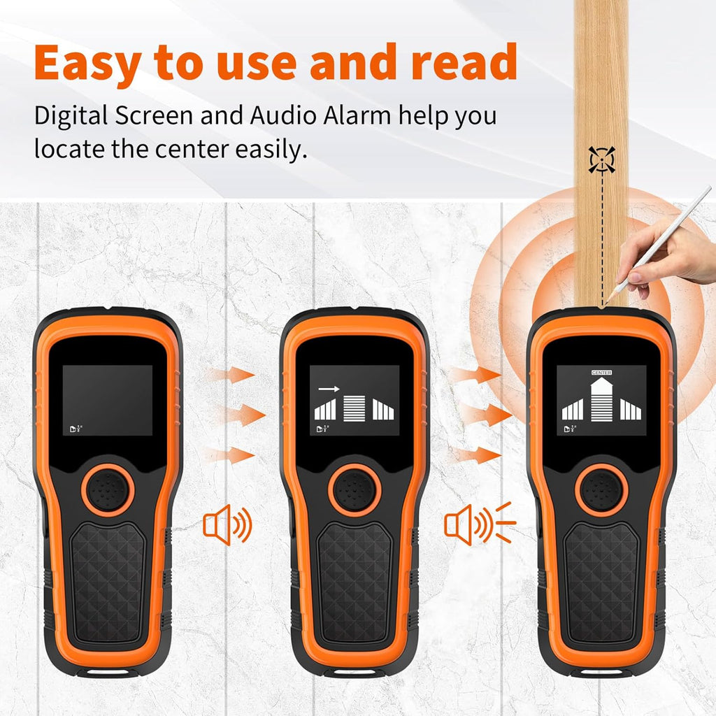 Skiennix Stud Finder Wall Scanner 5-in-1 - Detect Wood, Metal, Pipes & Wires | High-Def LCD & Alarm