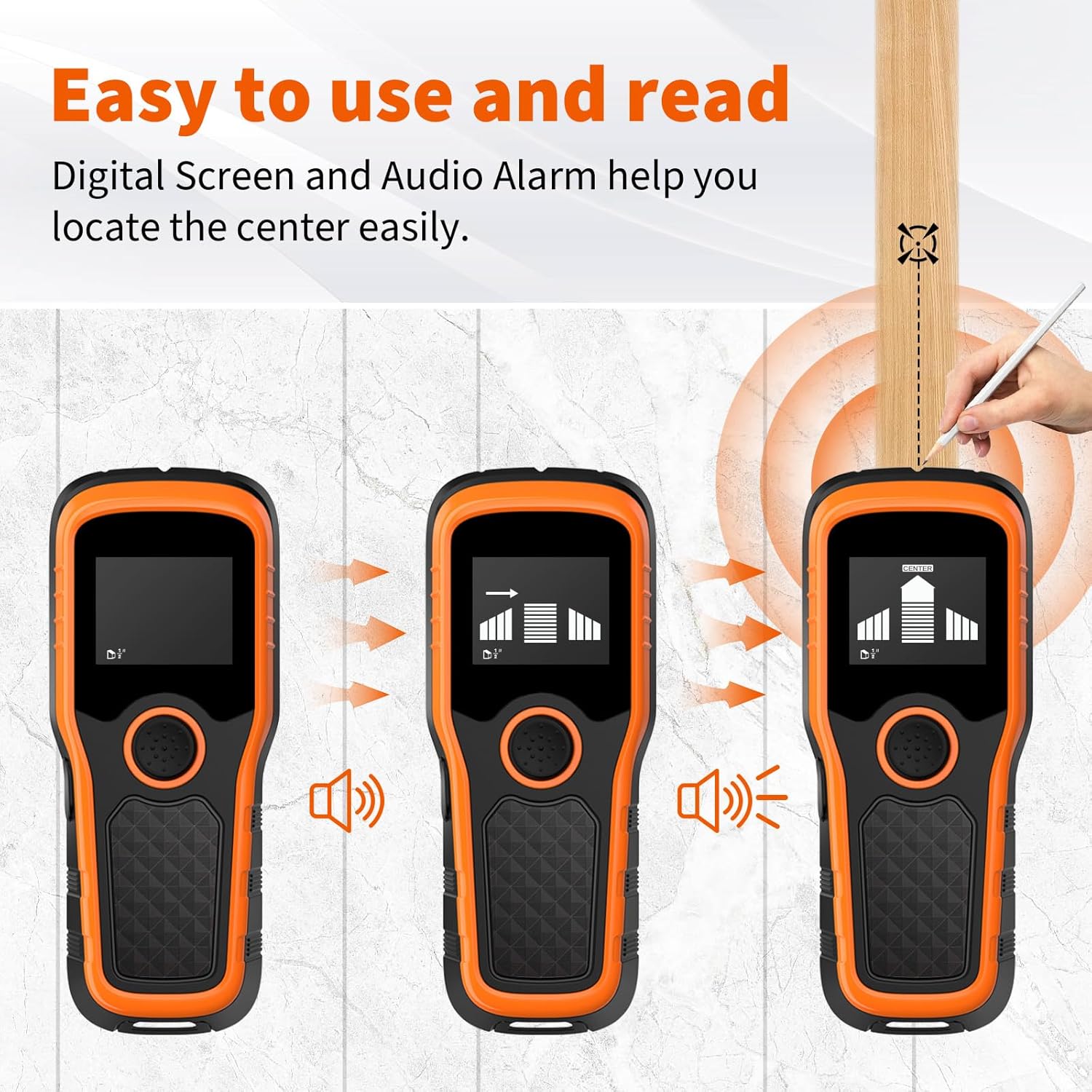 Skiennix Stud Finder Wall Scanner 5-in-1 - Detect Wood, Metal, Pipes & Wires | High-Def LCD & Alarm