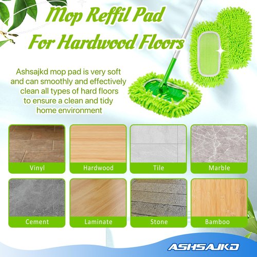 Ashsajkd 4Pcs for Swiffer Reusable Dry Sweeping Cloths Microfiber Wet Mop Pads Compatible with Swiffer Sweeper Mop ,Replacement Wet Mopping pad Refills & for Swiffer Sweeper Mop