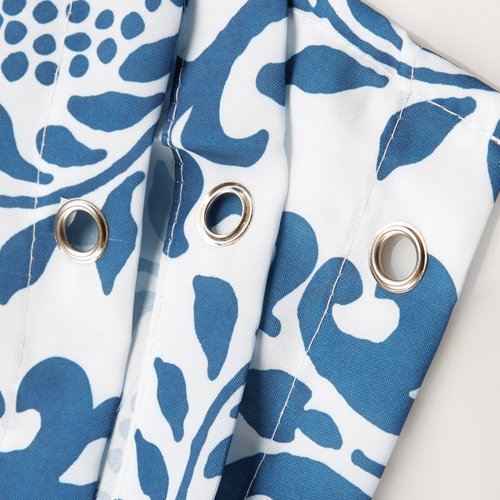 InterDesign Damask Fabric Shower Curtain, Stall 54 x 78, Navy