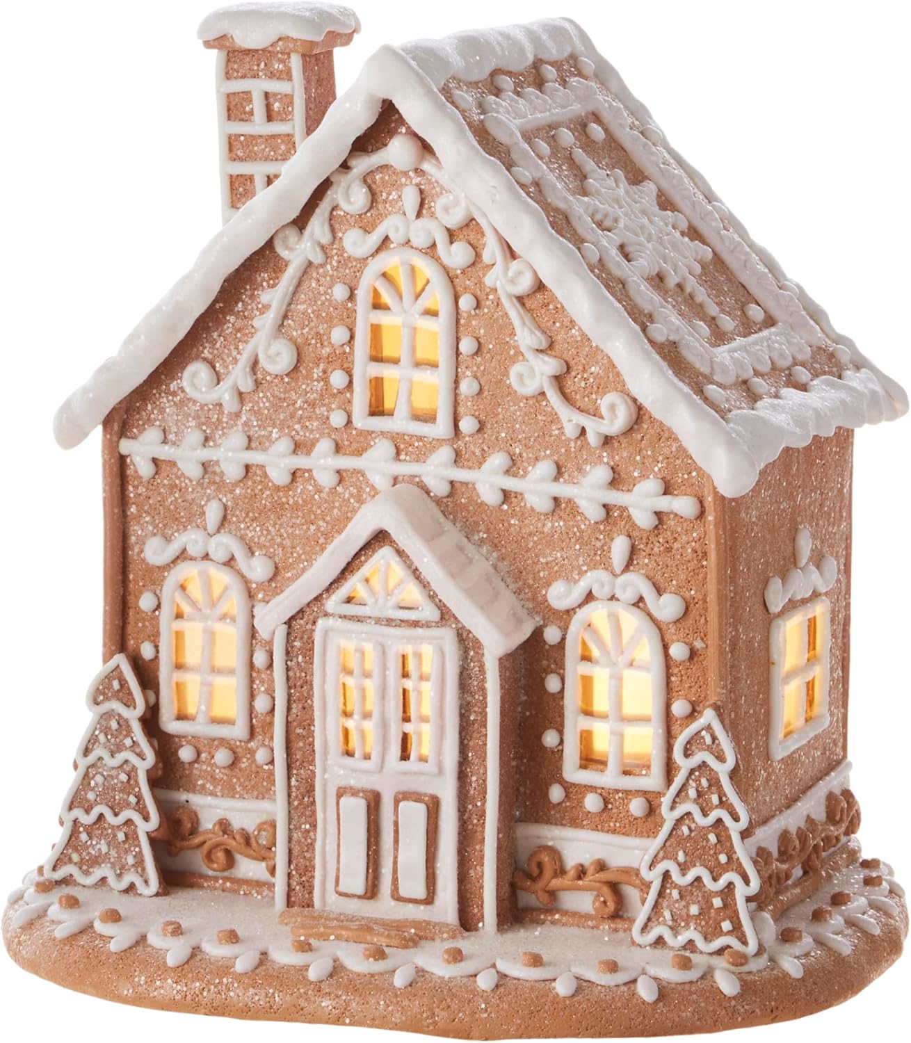 One Holiday Way 12-Inch Lighted Gingerbread House - Elegant Christmas Village Tabletop Decoration w/Timer