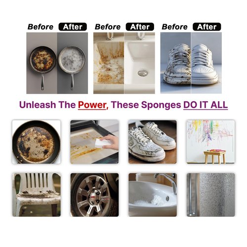 20 Pack Upgraded Magic Sponge Eraser Extra Large Super Powerful - Melamine Sponge for All-Purpose Cleaning, Oven Cleaner, Wall Cleaner, Dish, Kitchen, Baseboards, Sink, Sneaker, Car, Bathroom